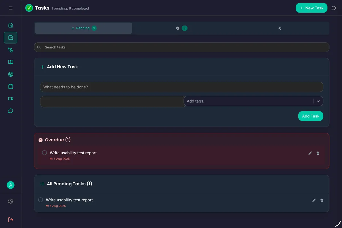FloHub task management interface showing subtasks and AI suggestions from FloCat